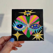 Load image into Gallery viewer, Guard Your Heart Evil Eye Protection Painting - Original Mini Painting with Easel
