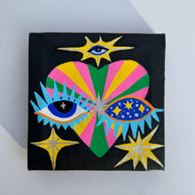 Load image into Gallery viewer, Guard Your Heart Evil Eye Protection Painting - Original Mini Painting with Easel
