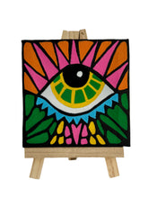 Load image into Gallery viewer, The Sun Will Rise Evil Eye Painting - Original Mini Painting with Easel
