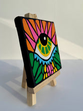 Load image into Gallery viewer, The Sun Will Rise Evil Eye Painting - Original Mini Painting with Easel
