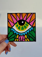 Load image into Gallery viewer, The Sun Will Rise Evil Eye Painting - Original Mini Painting with Easel
