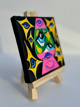 Load image into Gallery viewer, Evil Eyes Lava Lamp Painting - Original Mini Painting with Easel
