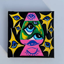 Load image into Gallery viewer, Evil Eyes Lava Lamp Painting - Original Mini Painting with Easel
