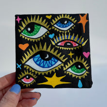 Load image into Gallery viewer, Looking Out For You Evil Eye Protection Painting - Original Mini Painting with Easel
