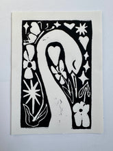Load image into Gallery viewer, Swan Linocut Print  - Original Prints
