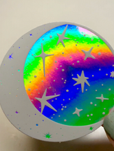 Load image into Gallery viewer, Rainbow Holo Moon &amp; Stars Vinyl Sticker
