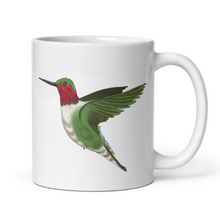 Load image into Gallery viewer, Ruby Throated Hummingbird coffee mug
