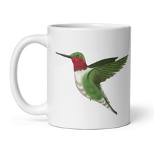 Load image into Gallery viewer, Ruby Throated Hummingbird coffee mug
