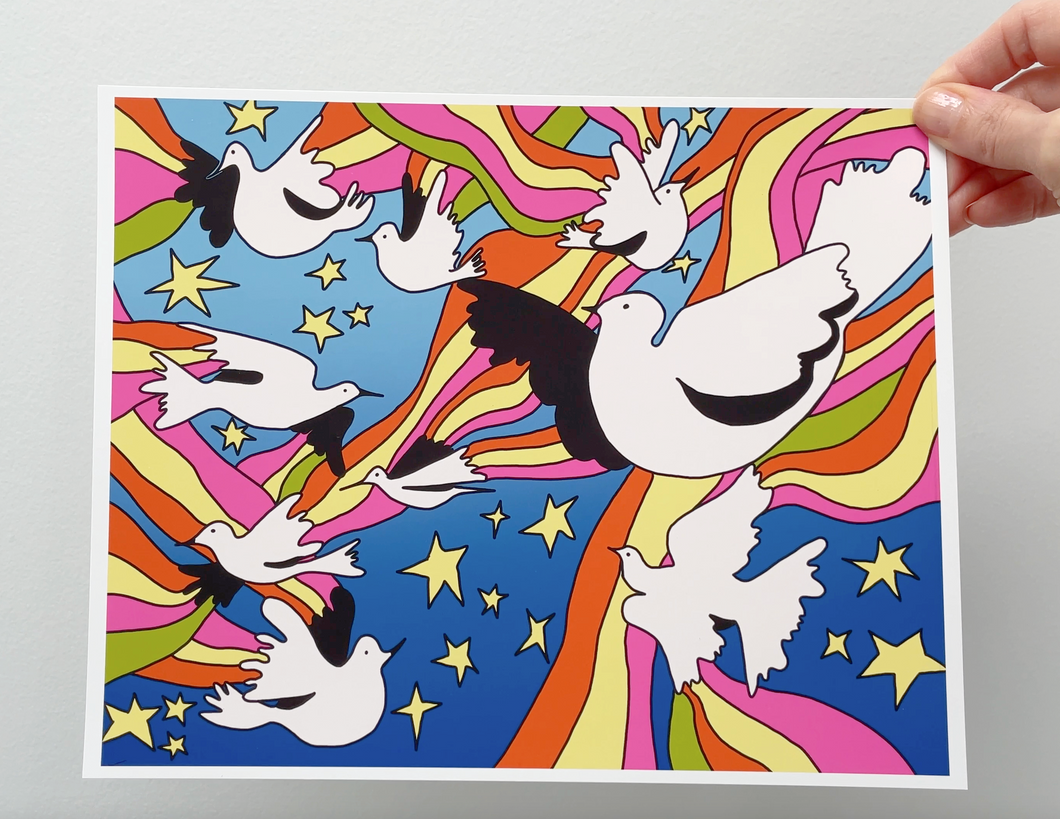 Free Birds -  8 x 10 inch Art Print Wall Art