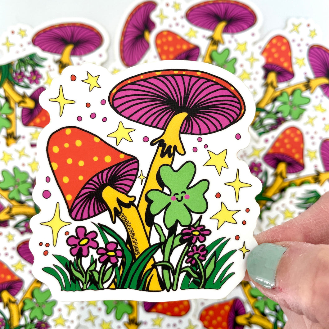 Colorful Mushrooms Hippie Boho Psychedelic Vinyl Sticker