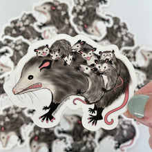 Load image into Gallery viewer, Possum Sticker Funny Possum with babies Vinyl Sticker
