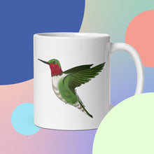 Load image into Gallery viewer, Ruby Throated Hummingbird coffee mug
