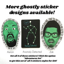 Load image into Gallery viewer, Zak Ghost Hunter Dude Bro Vinyl Sticker, Ghostly Adventures Sticker, Paranormal Sticker

