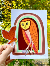 Load image into Gallery viewer, Barn Owl&#39;s Breakfast Mini Art Print - 5 x 7 print (former Patreon exclusive print and sticker)
