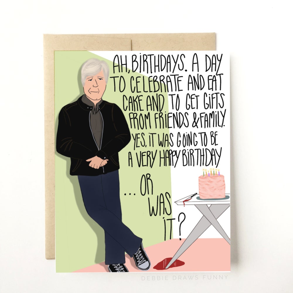 Dateline's Keith Morrison Parody Birthday Card - Murder Mystery - Murderino
