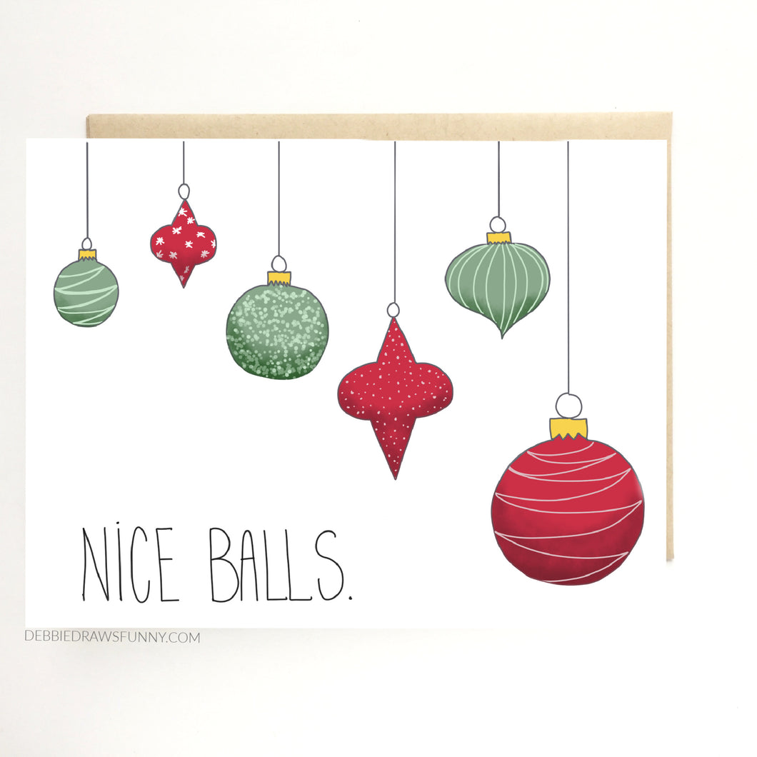Nice Balls Funny Holiday Card