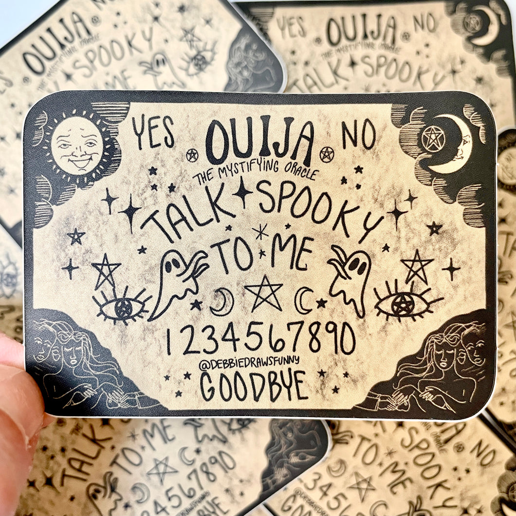 NEW! Talk Spooky To Me Ouija Board Spirit Board Paranormal Ghost Hunting Sticker
