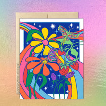 Load image into Gallery viewer, Rainbow Daisies Art Card, Love &amp; Friendship Card, Pride Card

