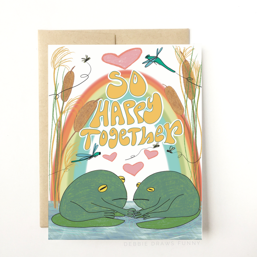 So Happy Together Grumpy Frogs Funny Valentine's Card, Love & Friendship Card, Everyday Card