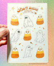 Load image into Gallery viewer, SPooPy Season Sticker Sheet - Cute Kawaii Halloween stickers
